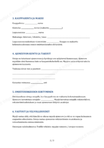Ajoneuvon Myyntisopimus & Kauppakirja - Ladattava Word ja PDF Pohja - Image 2
