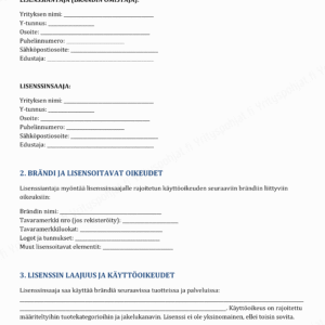 brändin lisensointisopimuspohja