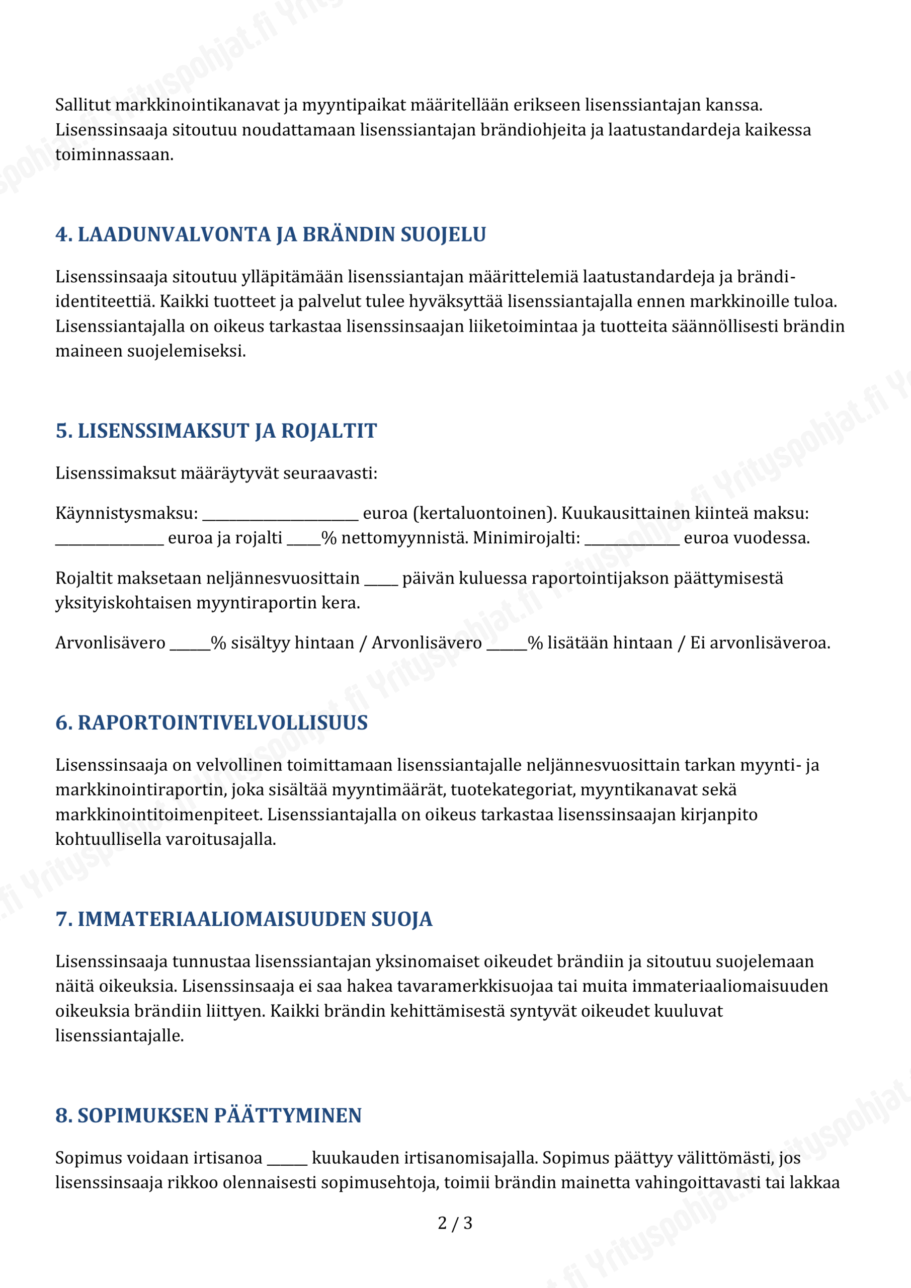 Brändin lisensointisopimus - Muokattava Pohja - Image 2