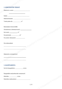 Esisopimus Kiinteistön Kaupasta - Muokattava Pohja - Image 2