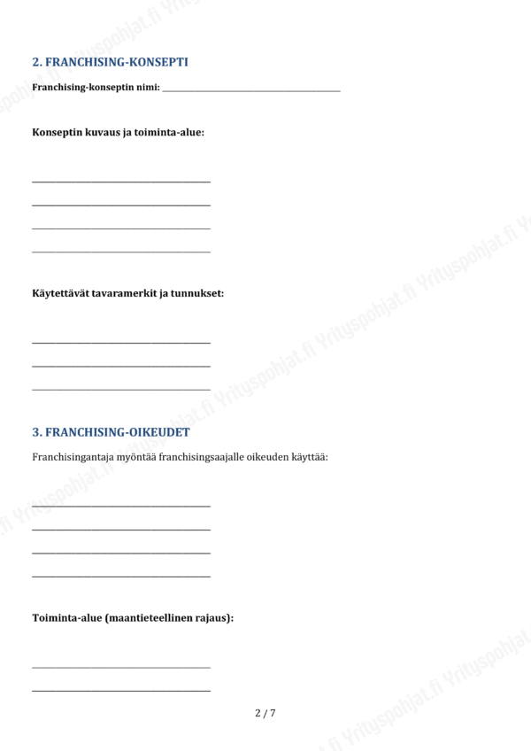 Franchising Sopimus - Muokattava Pohja - Image 2