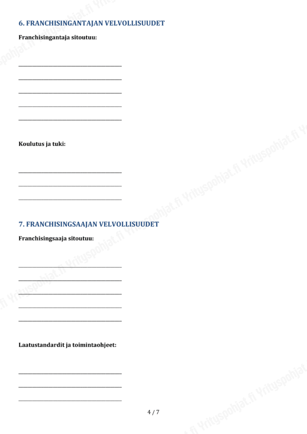 Franchising Sopimus - Muokattava Pohja - Image 4