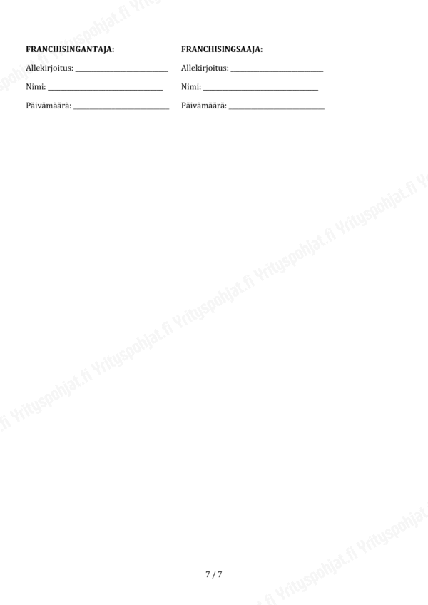 Franchising Sopimus - Muokattava Pohja - Image 7