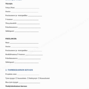Freelancer sopimuspohja