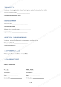 Freelancer Sopimus - PDF & Word Pohja - Image 3