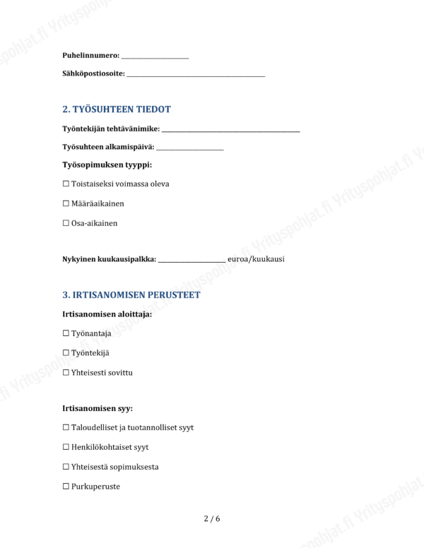 Irtisanomissopimus - Muokattava Pohja - Image 2