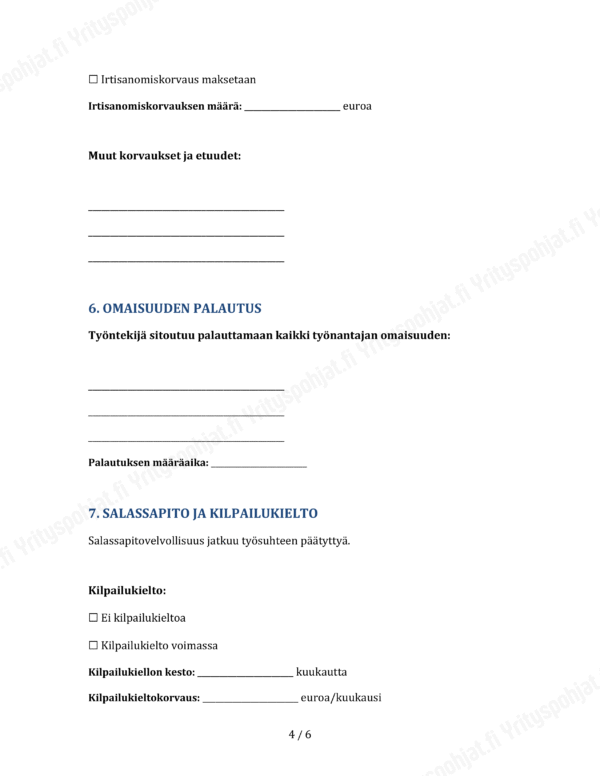 Irtisanomissopimus - Muokattava Pohja - Image 4