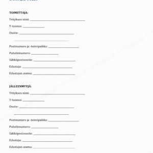 Jälleenmyyntisopimus - asiakirjapohja