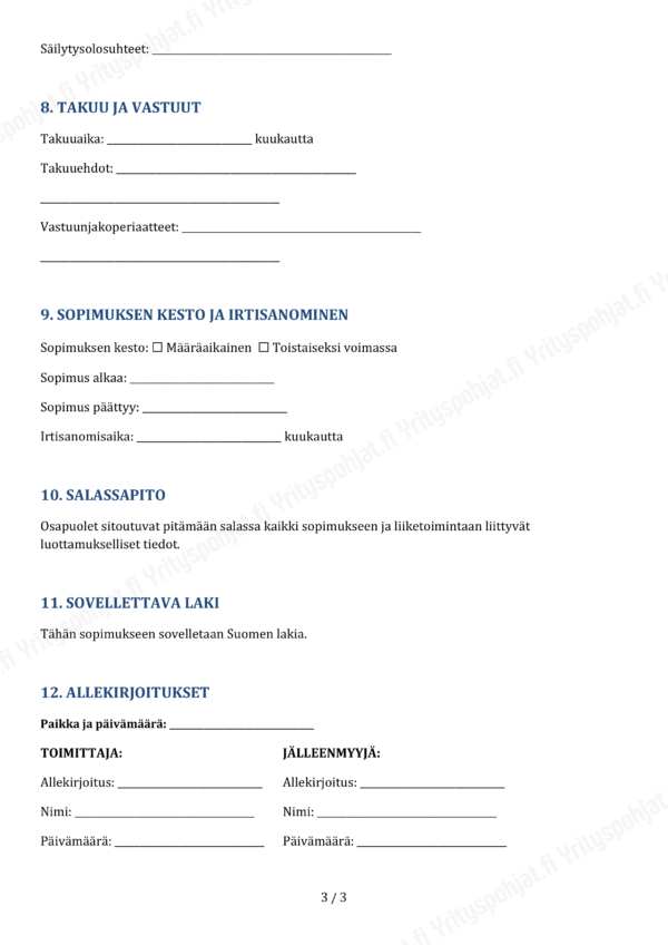 Jälleenmyyntisopimus - Muokattava Pohja - Image 3