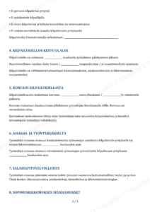 Kilpailukieltosopimus - Muokattava Word & PDF Pohja - Image 2