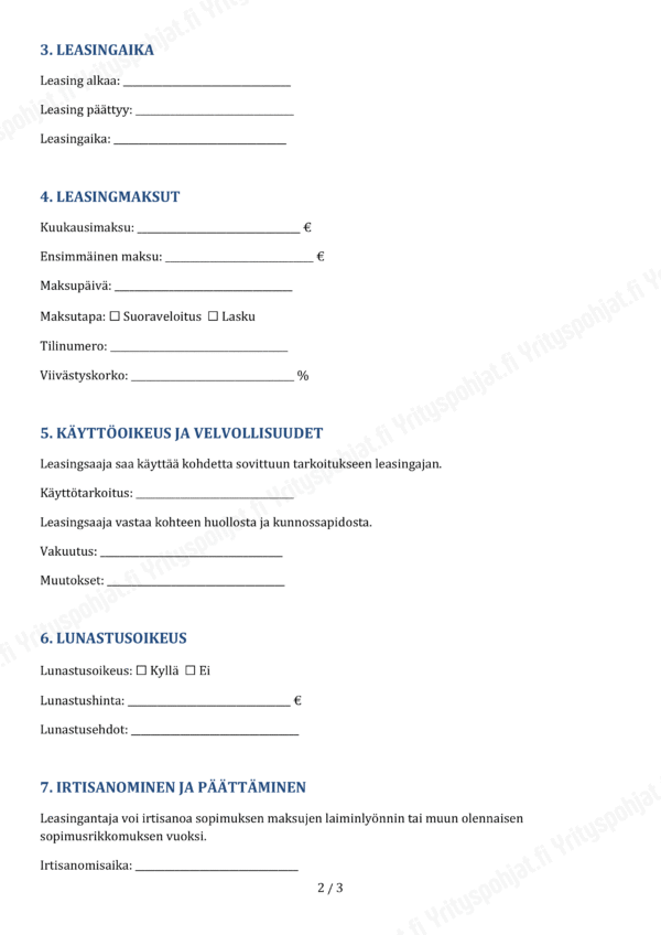 Leasing Sopimus Asiakirjapohja - Image 2