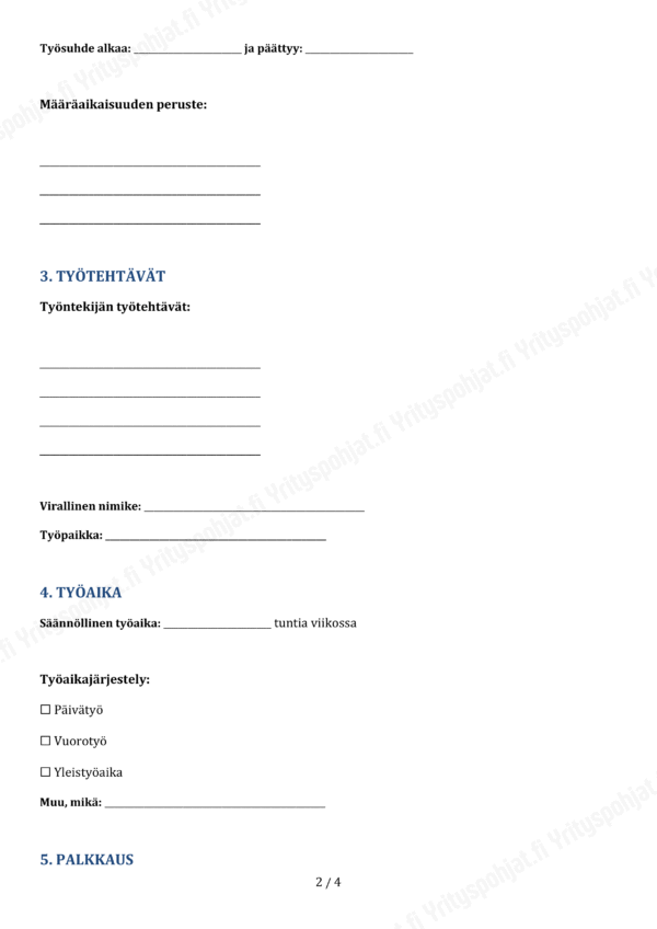 Määräaikainen Työsopimus - Muokattava Pohja - Image 2