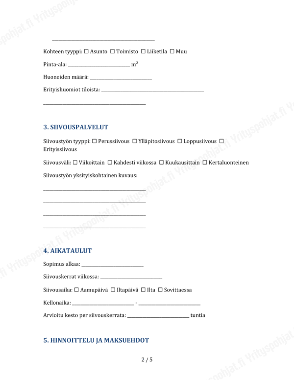 Siivoussopimus - Muokattava Pohja - Image 2