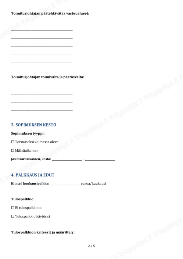 Toimitusjohtajan Sopimus - Muokattava Pohja - Image 2