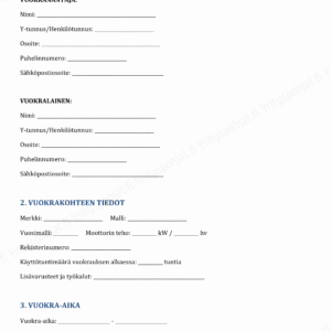 traktorin vuokrasopimuspohja