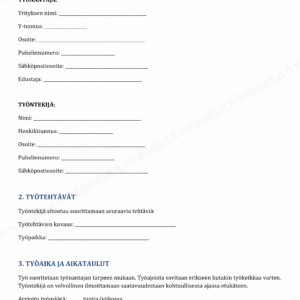 tuntityön sopimuspohja