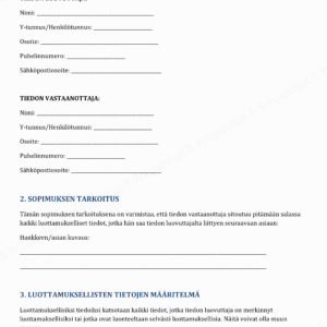 vaitiolovelvollisuus sopimuspohja