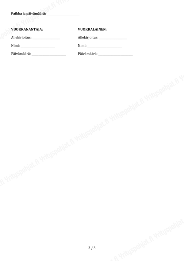 Vuokrasopimus - Word & PDF Pohja - Image 3