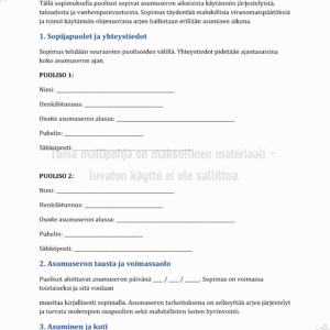 Asumuseron Sopimus - Muokattava Mallipohja