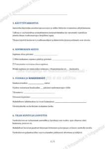 Autotallin Vuokrasopimus - Word ja PDF Mallipohja - Image 2