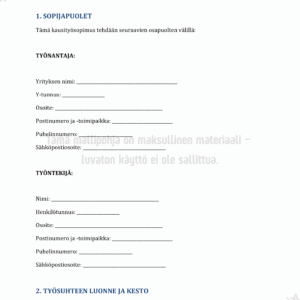 Kausityösopimus Mallipohja