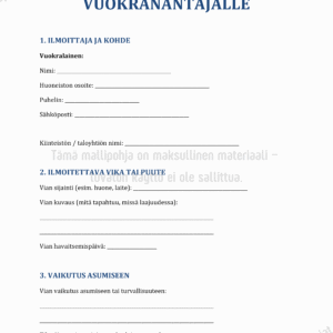 Korjausilmoitus Vuokranantajalle