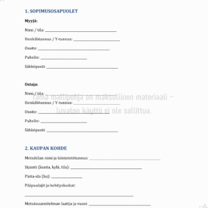 Metsätilakauppa - Metsän myynnin sopimuspohja