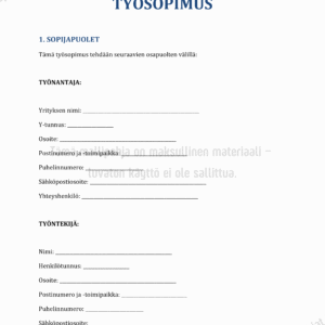 Toistaiseksi Voimassa Oleva Työsopimus - Muokattava Mallipohja