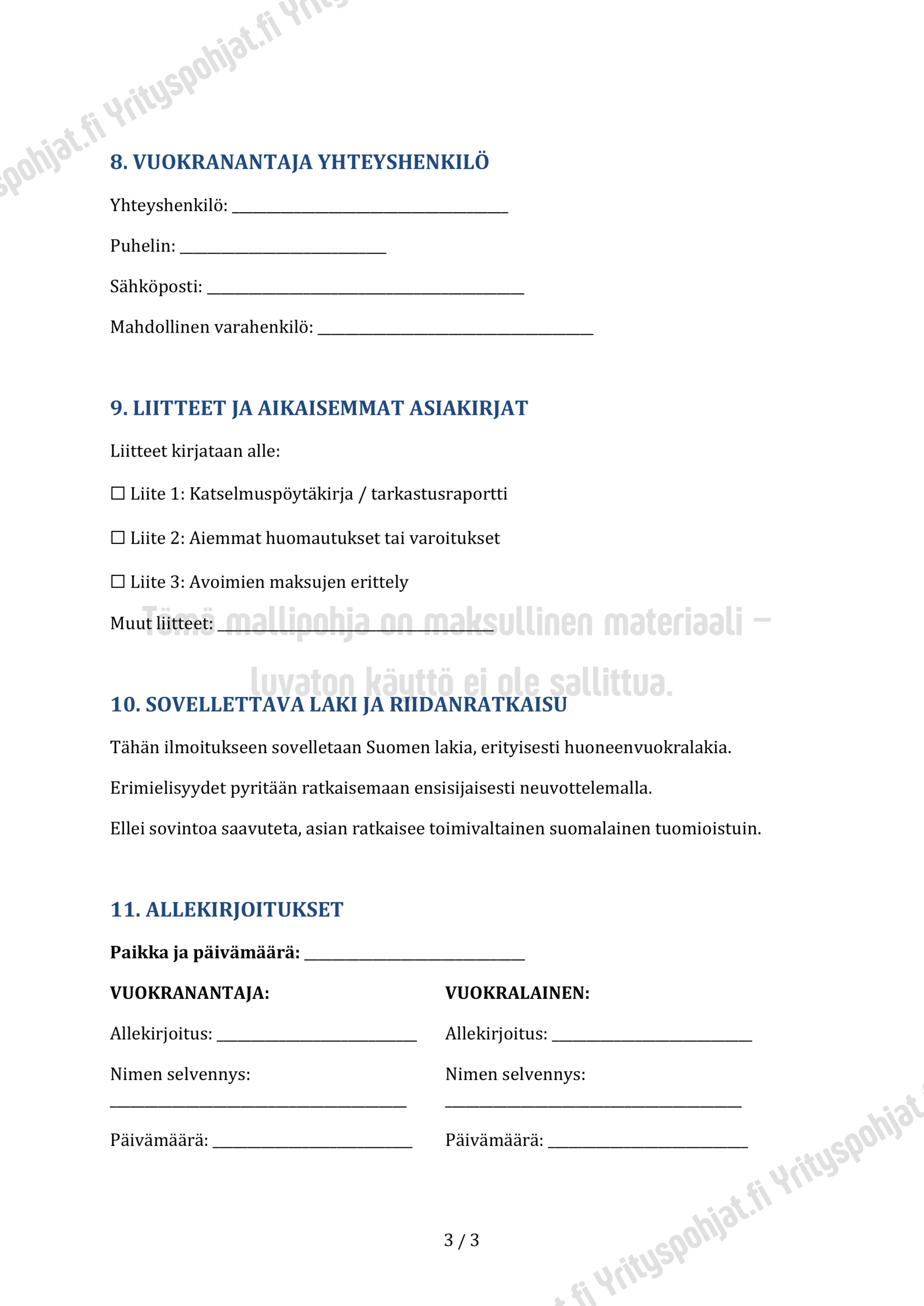 Vuokrasopimuksen Purkuilmoitus Muokattava Mallipohja Yrityspohjat